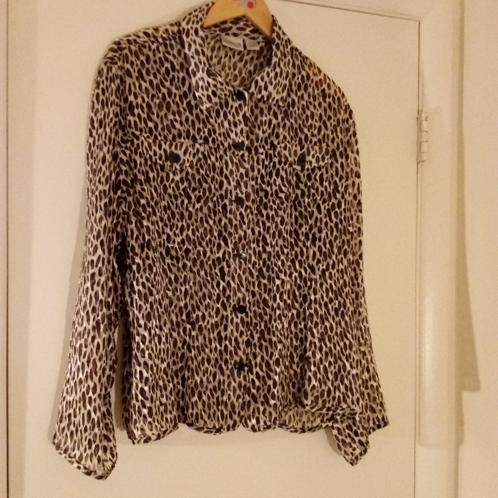 Chico's Animal Print Blouse Size 3X